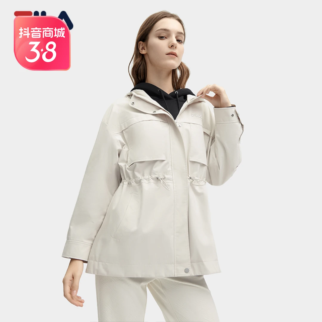 Fila/斐乐时尚百搭户外休闲春季连帽宽松运动防风外套F11W418705F