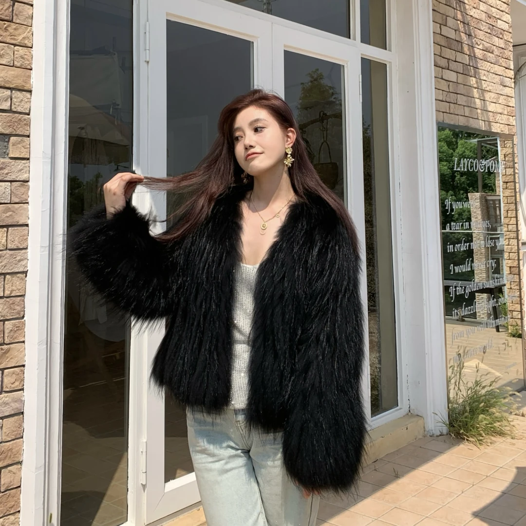 【FANG FANG】C04貉子毛加密车条时尚气质加厚洋气海宁皮草加棉外套