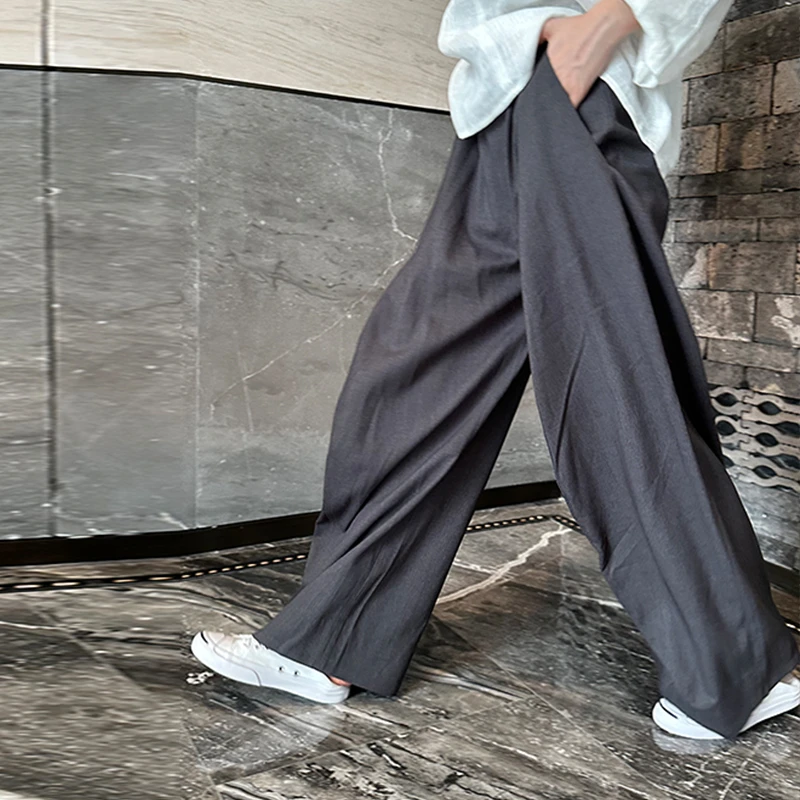 两色宽松活力穿搭阔腿休闲裤 26052