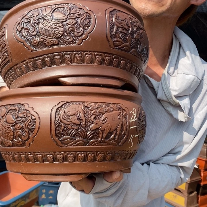 红陶20CM（含）-50CM（不含）花盆架飞机的时候