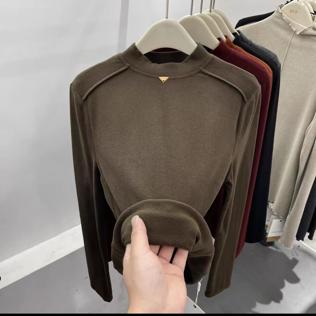 只发新疆女士秋冬莫代尔棉长袖打底衫修身软糯百搭时尚830