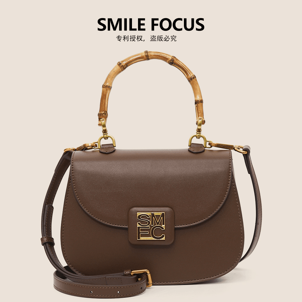 SMILE FOCUS微笑有约新款气质休闲简约女士手提单肩竹节包