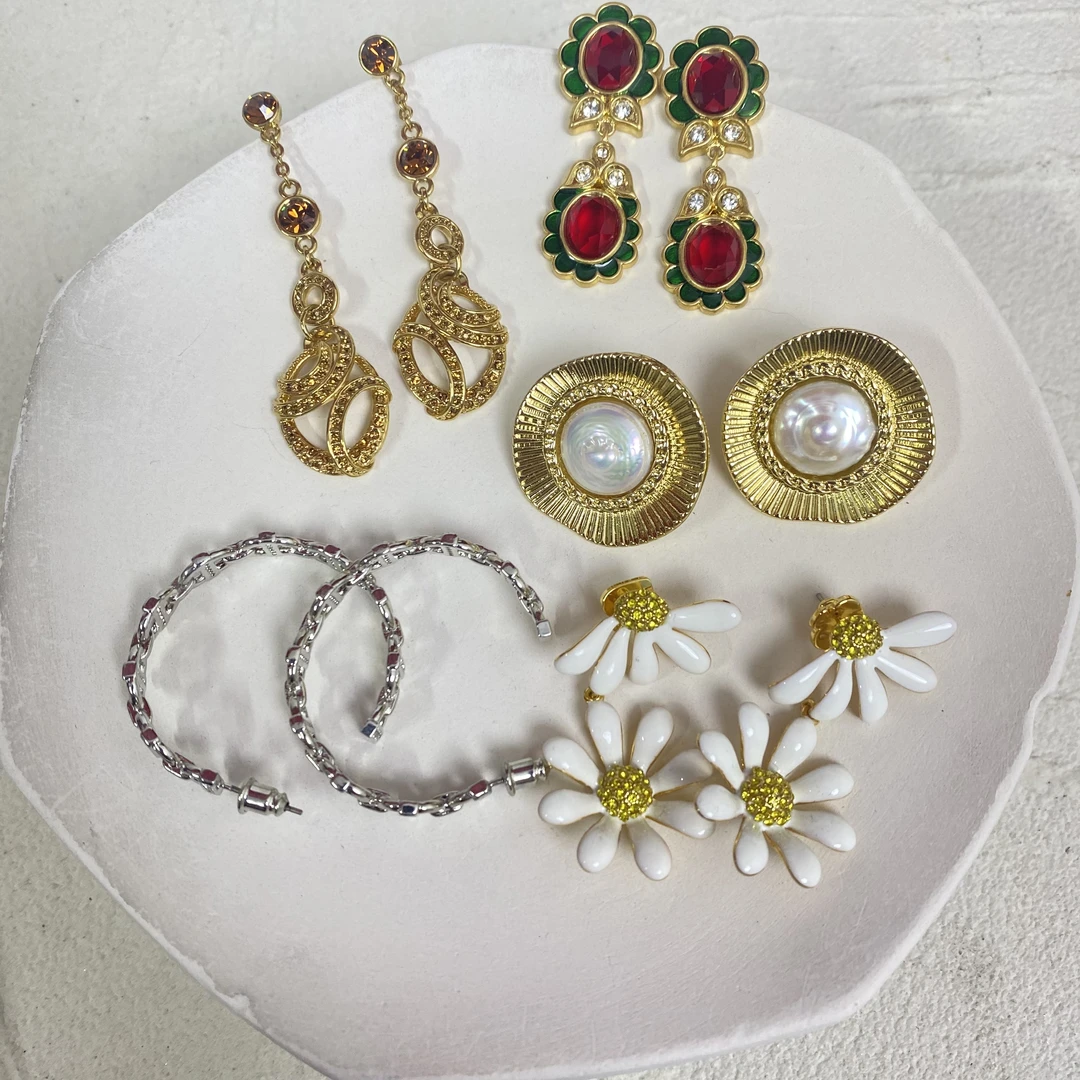 黄铜合成锆石耳饰 外贸饰品 项链 耳钉 手链女款