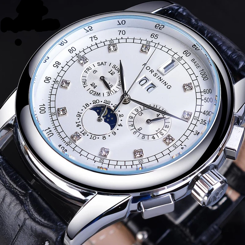 T-WINNER【秋月多功能机械表】男士腕表日历星期月份时尚手表送钢带