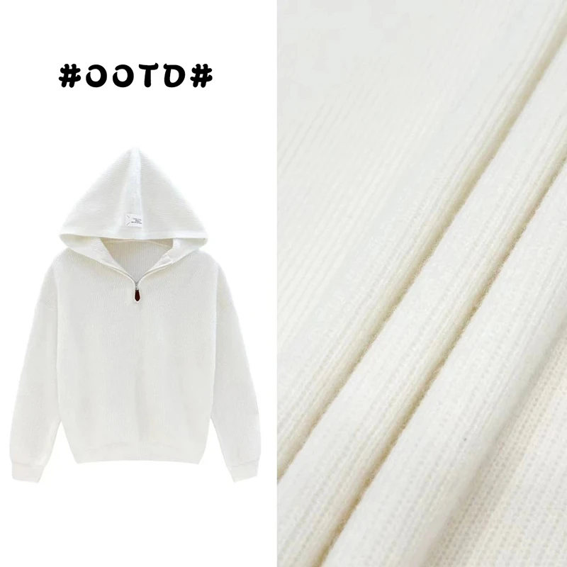 NUMEN BUTTON/灵扣2024早秋气质连帽针织衫小众设计时尚休闲上衣