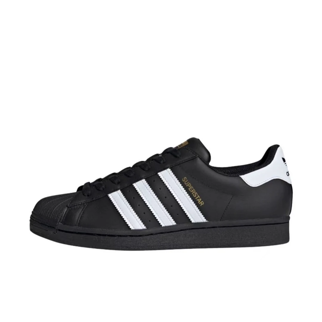 Adidas Superstar 黑白金标贝壳头 低帮复古休闲鞋EG4959