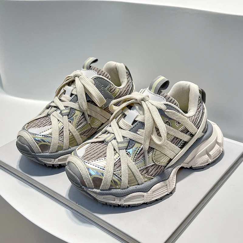 巴拉童年优选儿童鞋子女童运动鞋巴黎家老爹鞋2025新款春秋季男童