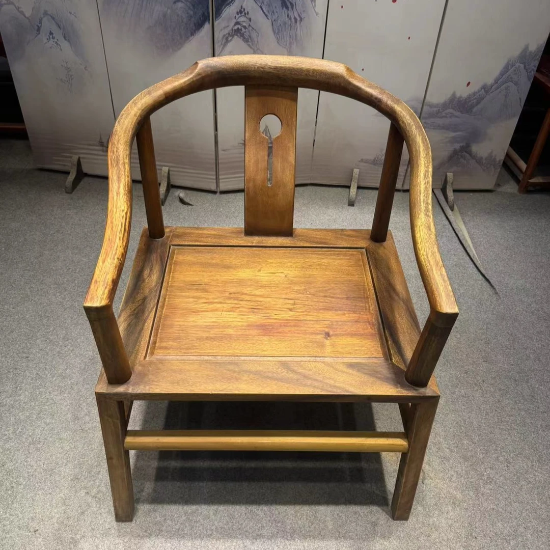 【南美胡桃木圈椅】新中式实木椅胡桃木椅子茶椅简约禅意茶桌椅
