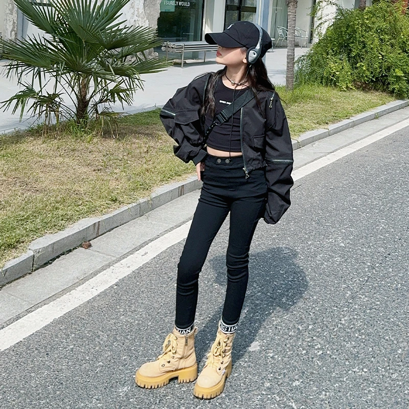 女童打底裤春秋外穿儿童2024新款秋季黑色紧身裤子女大童秋装长裤