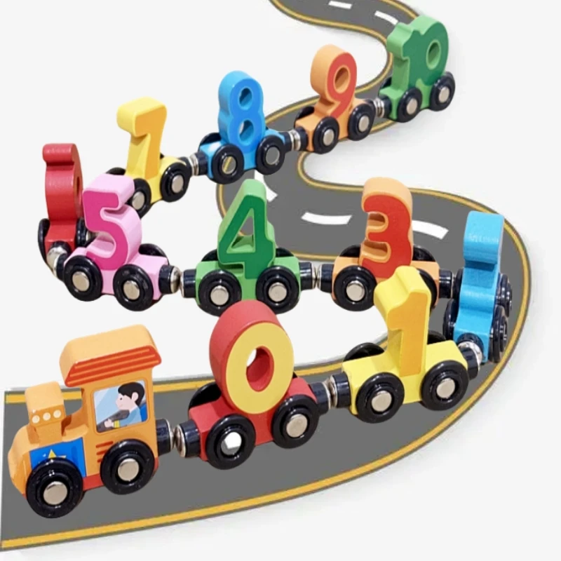 磁性小火车数字积木吸铁幼儿童玩具早教益智力拼装1-23-6岁男女孩