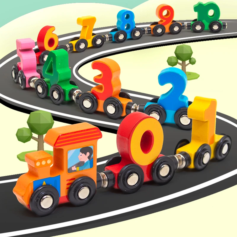 数字小火车磁性磁力拼装积木玩具宝宝男孩益智女孩1一3到拼图积木