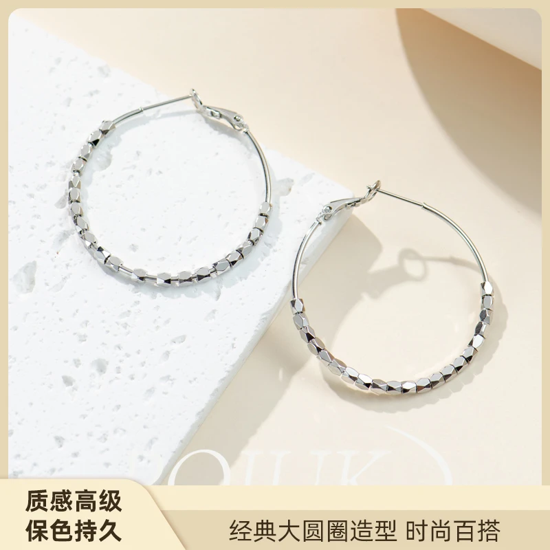 POIUK 铜合金耳饰 大耳圈高级感耳坠高保色气质浪漫送礼秋冬适合