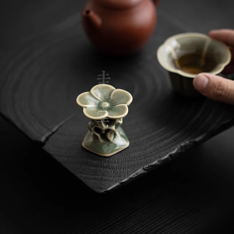 民厝 越窑青瓷手工创意茶壶盖置盖托家用复古功夫茶道零配摆件