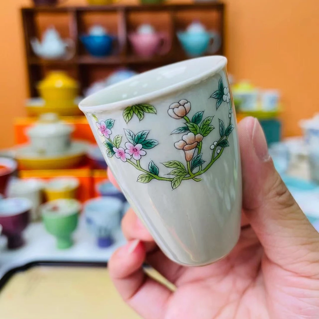 mincuo/民厝草木灰团花闻香茶杯