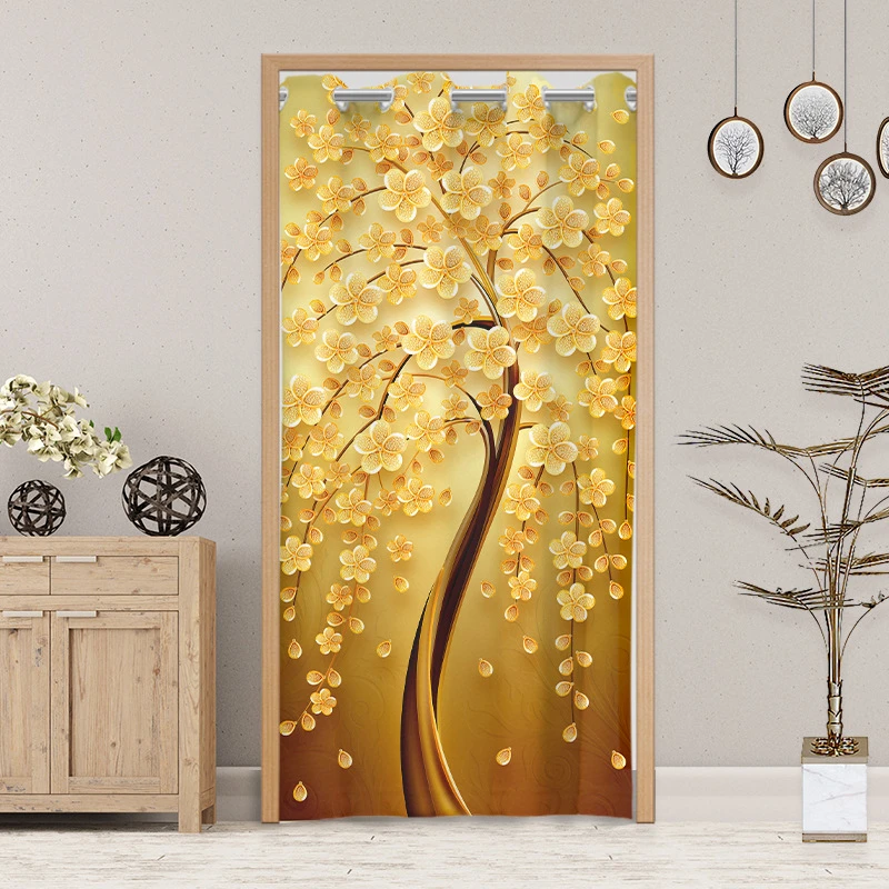 免打孔门帘隔断帘遮挡风布艺卧室家用布帘子厕所试衣间厨房卫生间