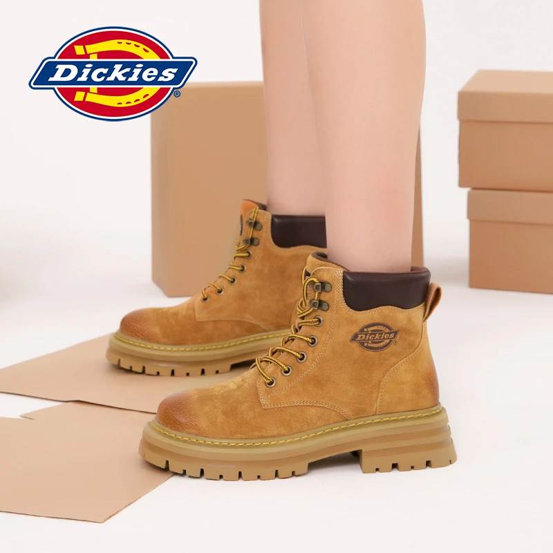 【Dickies】24真皮踢不烂高帮厚底马丁潮流时尚经典男女大黄靴LXS57