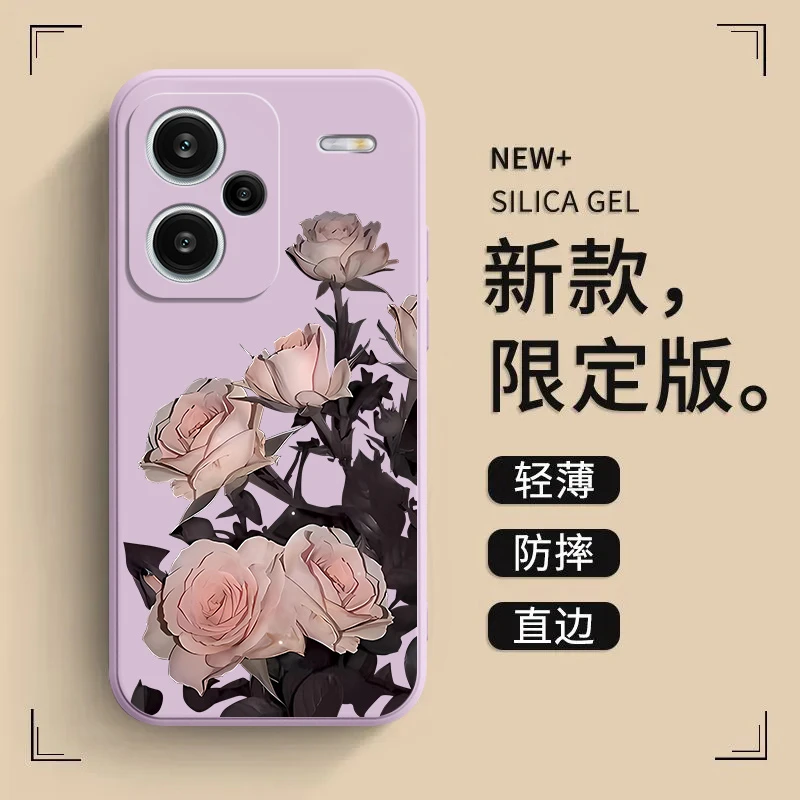 适用红米note13pro+手机壳23090RA98C软外壳 保护套液态硅胶复古