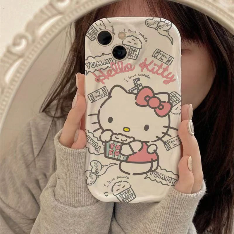 可爱kt猫适用苹果13手机壳14iphone15pro/12女11华为vivo小米oppo