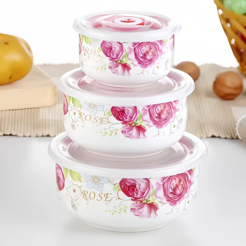 陶瓷保鲜碗密封碗三件套