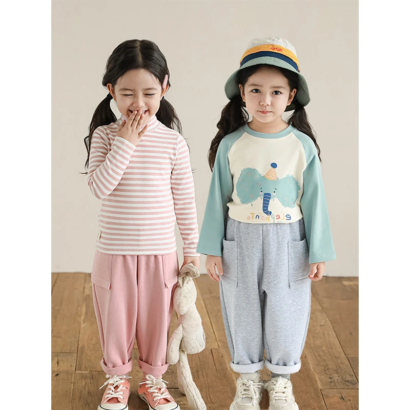 【2025丘哆萌秋款清】女童大口袋长裤儿童韩版休闲裤裤子潮AQ0334