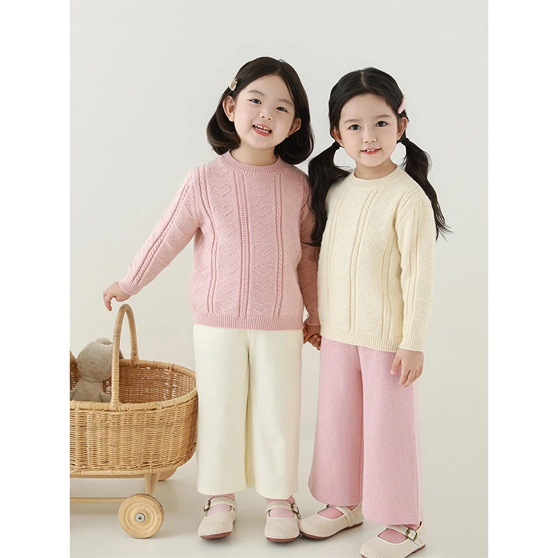 【2025丘哆萌秋款清】女童时尚宽松休闲裤儿童韩版简约长裤AQ0387