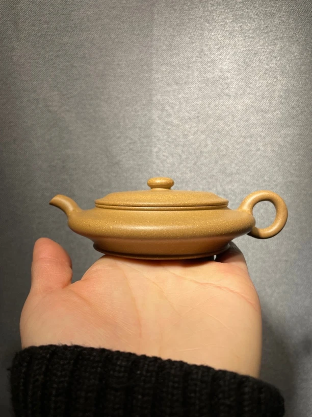 虚扁紫砂壶 | 断泥  | 精工半手 | 100cc