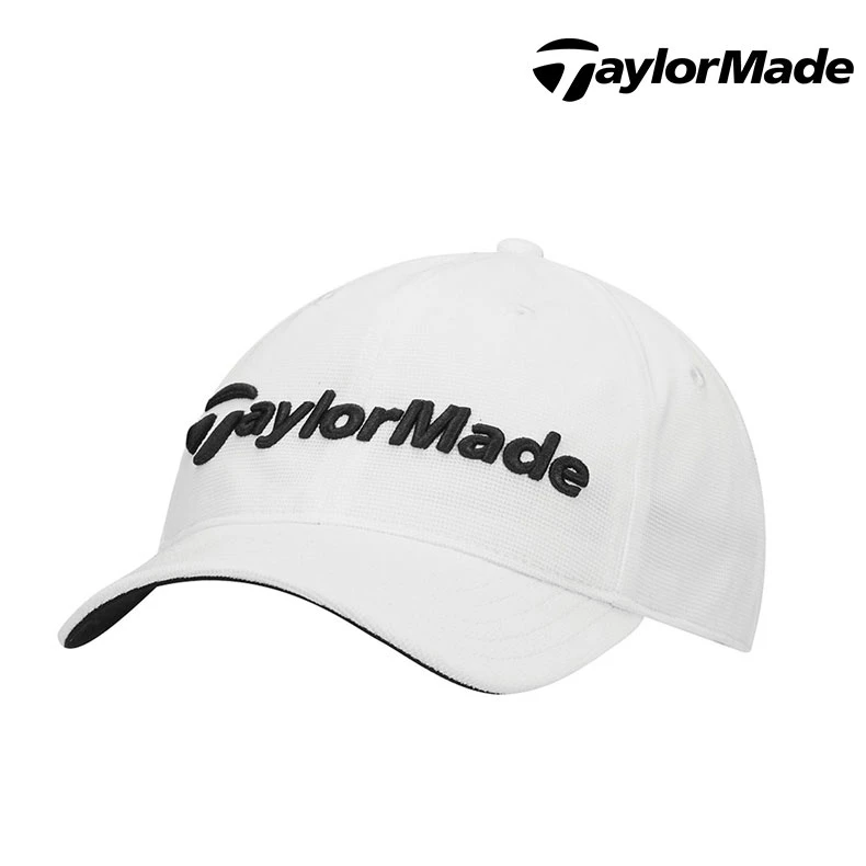 TaylorMade泰勒梅运动有顶帽遮阳可调节纯白高尔夫球帽B15879
