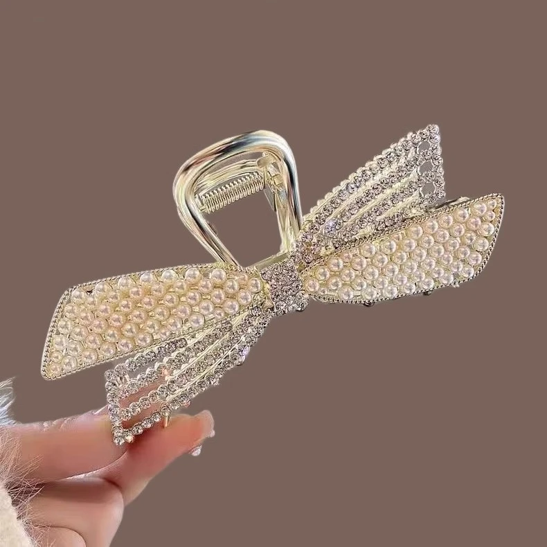 仙气新款镶钻蝴蝶发夹小清新甜美时尚网红抓夹百搭气质设计感发饰