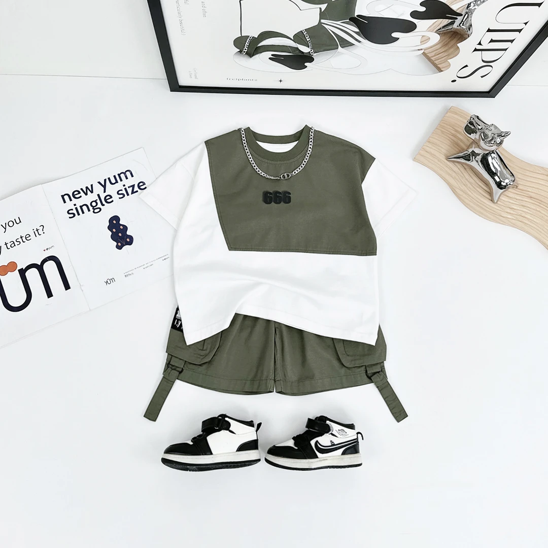 儿童夏装套装夏季2024新款男童短袖两件套 D-YC6681 悠悠童话童装