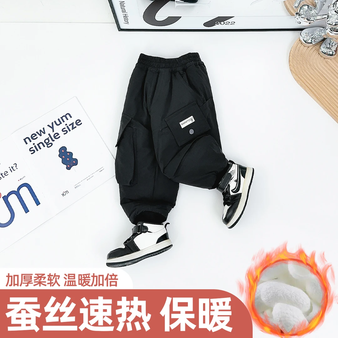 儿童棉裤男童裤子加厚2024新款秋冬装 D-BQ24999Y 悠悠童话童装