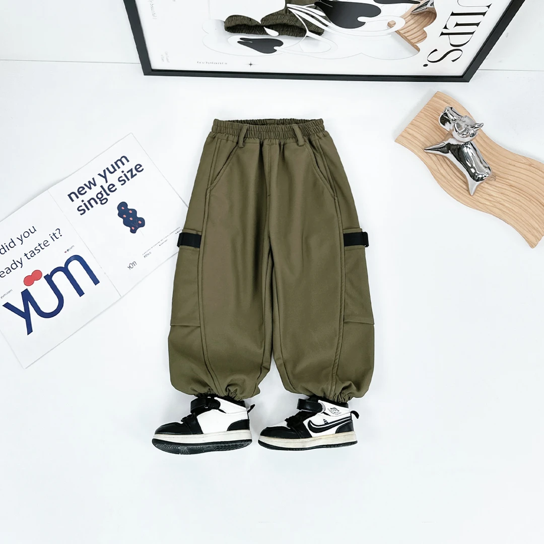 男童加绒裤子儿童休闲裤2025新款秋冬装 D-BD89892 悠悠童话童装