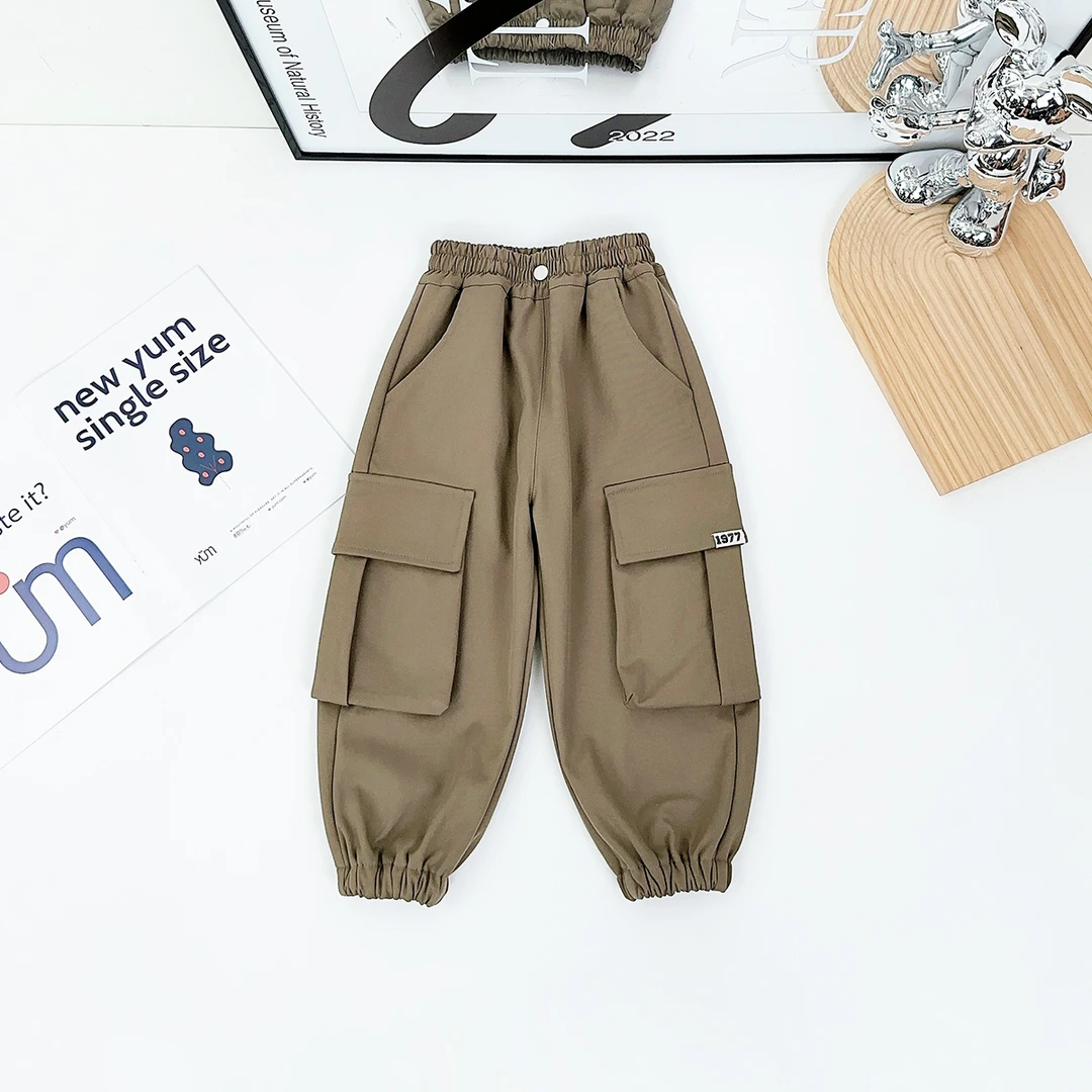 男童加绒裤子儿童休闲裤2024新款秋冬装 D-HZ241196 悠悠童话童装