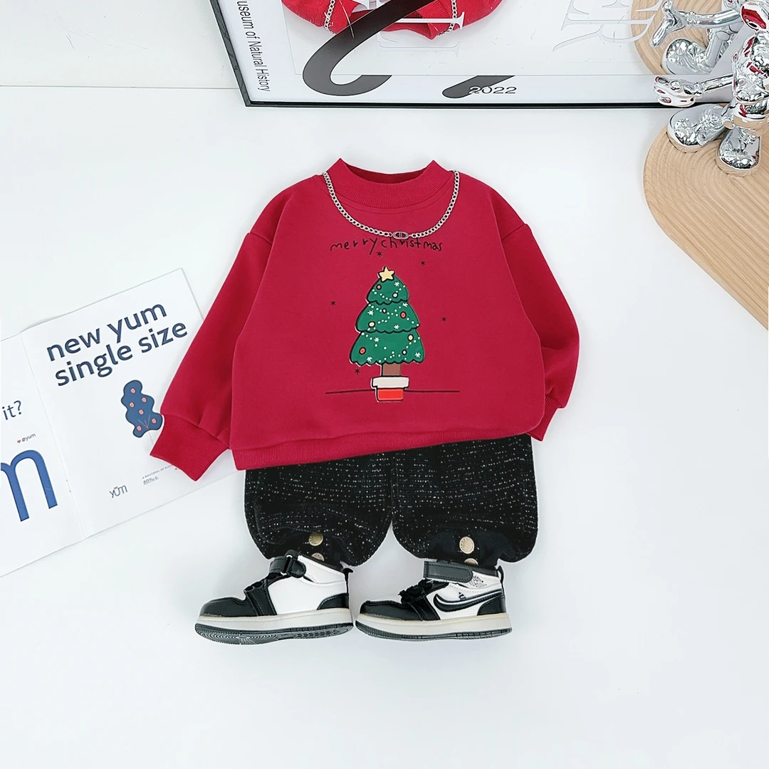 儿童卫衣加绒长袖2025新款秋冬装男童 D-BQ241138Y 悠悠童话童装