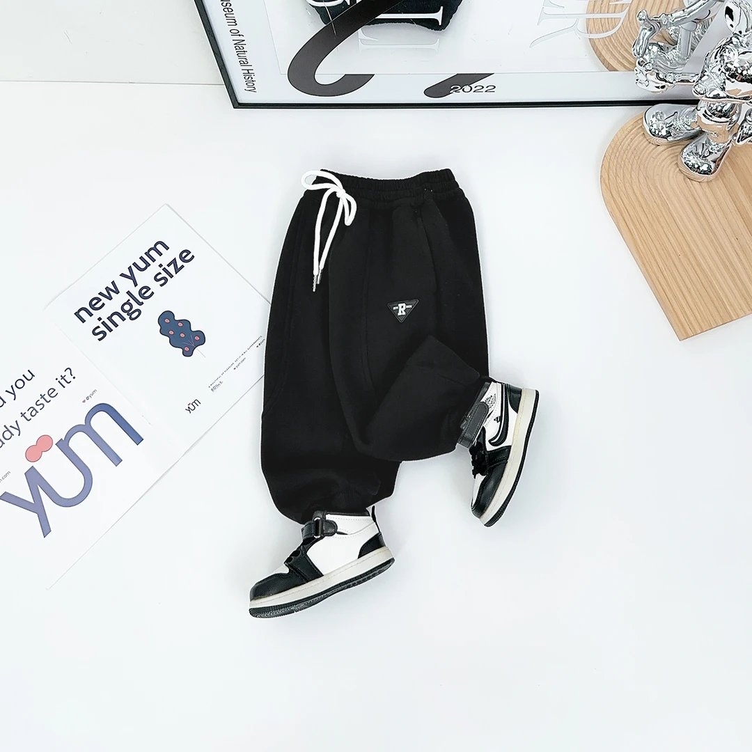 儿童加绒裤子男童运动裤2025新款秋冬装 D-BQ24983Y 悠悠童话童装