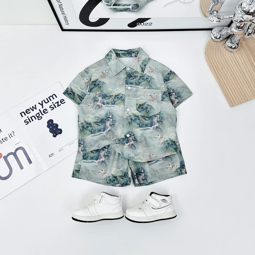 儿童夏装套装男童夏季薄款衣服2024新款 D-AC24059 悠悠童话童装