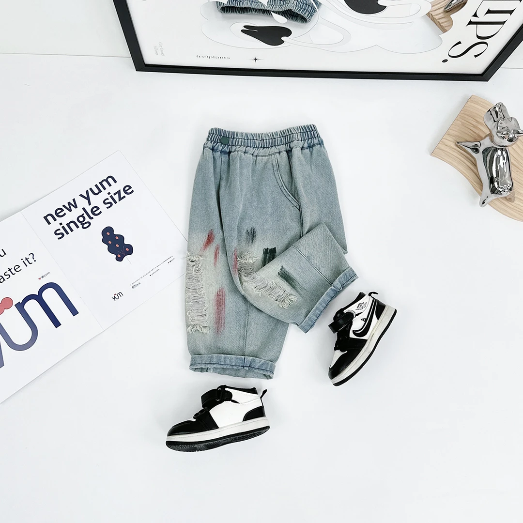 童装儿童薄款牛仔七分裤夏季装2024新款男童潮D-DM25227 悠悠童话