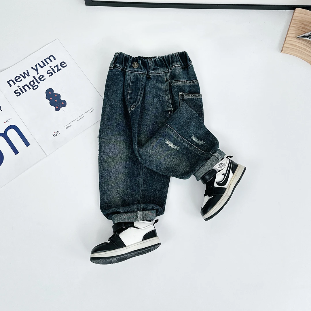 男童裤子春秋款儿童牛仔裤2025新款秋装潮 D-WK2318 悠悠童话童装