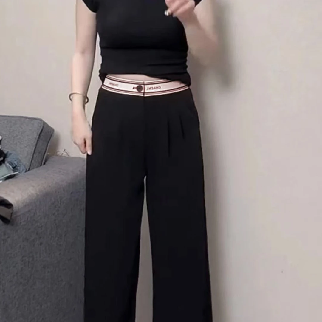 0666休闲宽松直版拖地裤8166