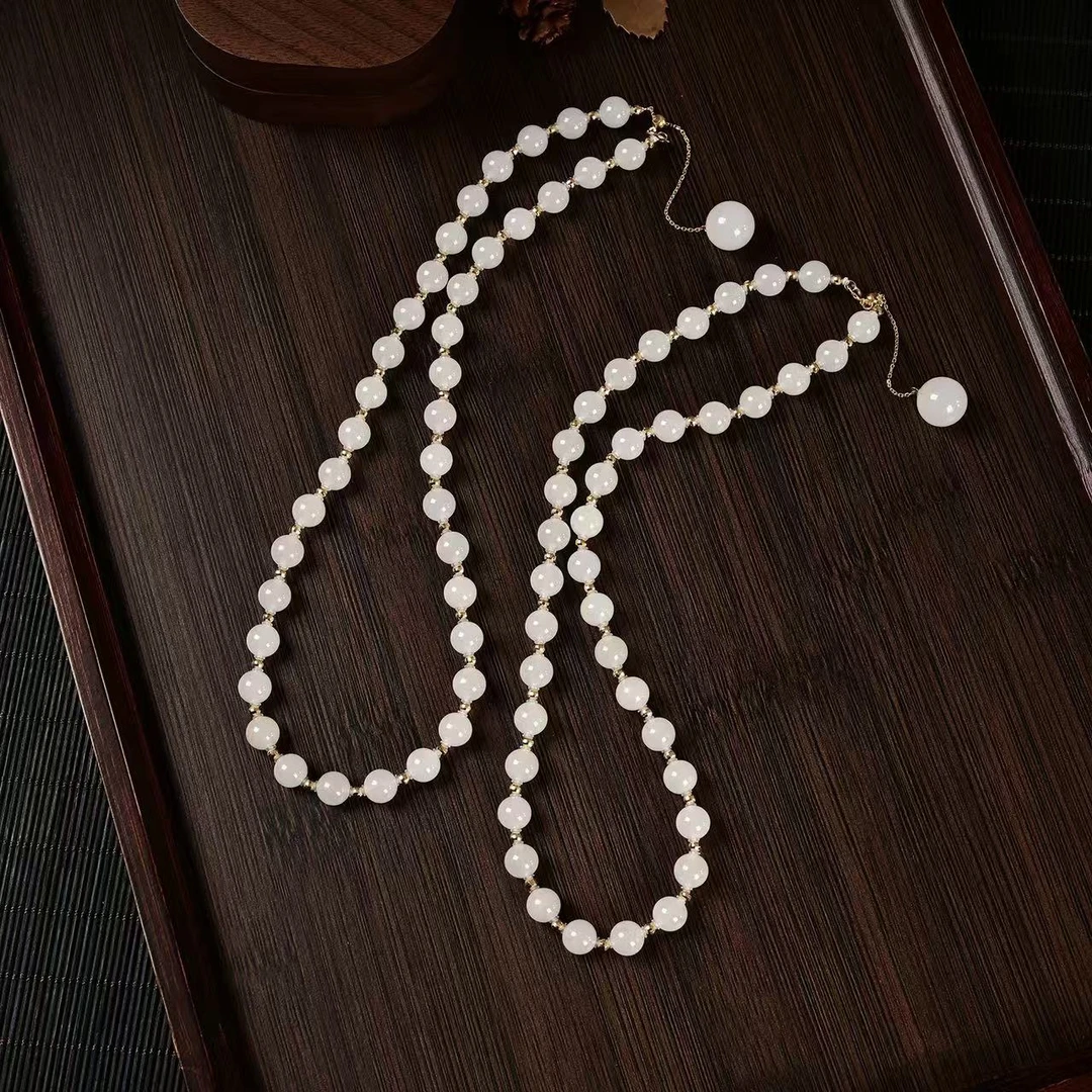 【刘晓庆专属】XQ68073-和田玉项链-多样性发一件-约8mm/12mm