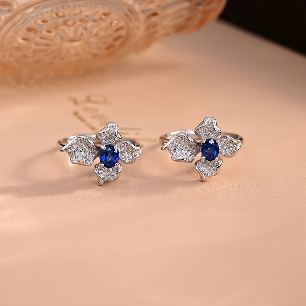 【云上叙】21 V26355-S925银蓝宝石戒指-4.5x4mm多样性发一件（东哥)