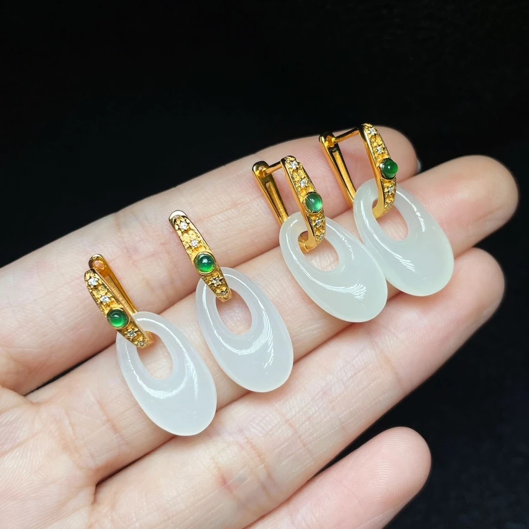 【云上】29 DS73970-S925银和田玉耳坠-多样性发一件17x9x4mm（JG）