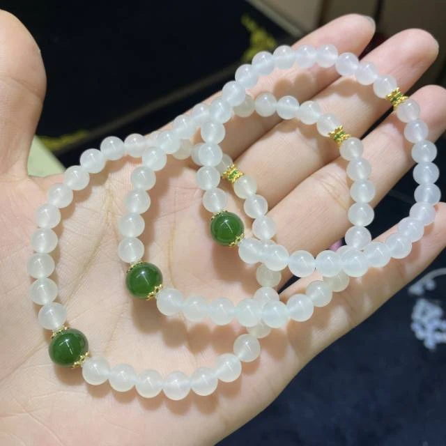 【云上叙】 V1343-K 和田玉DIY单圈手串-多样性发一件-5.5mm（商城）