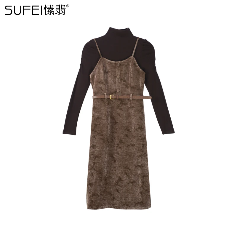 SUFEI/愫翡S34TQ1636A  冬季新款百搭套裙  1636