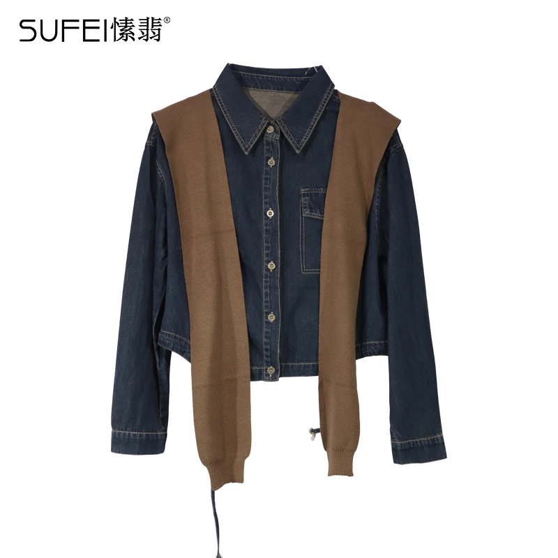 SUFEI 愫翡 S43CS1131A秋季牛仔衬衫  1131