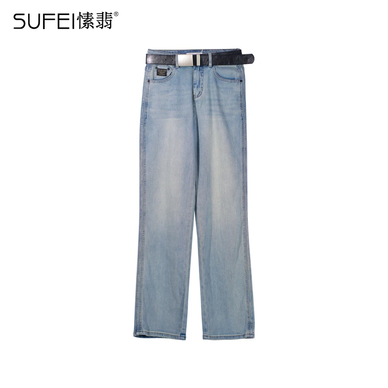SUFEI/愫翡S42NK0575A  夏季新款休闲宽松牛仔裤  0575