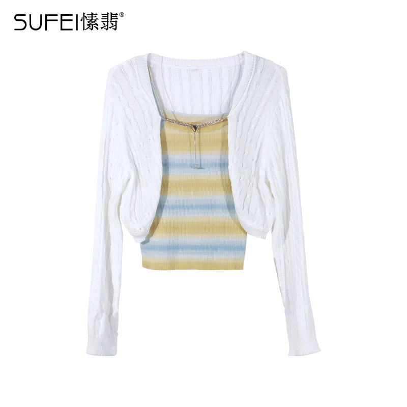 SUFEI/愫翡S42TS0580A  夏季新款时尚条纹套衫  0580