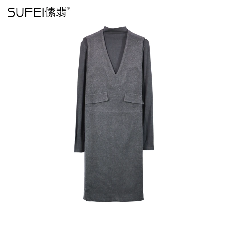 SUFEI/愫翡S45TQ1576A 冬季新品套装连衣裙时尚休闲中长款  1576