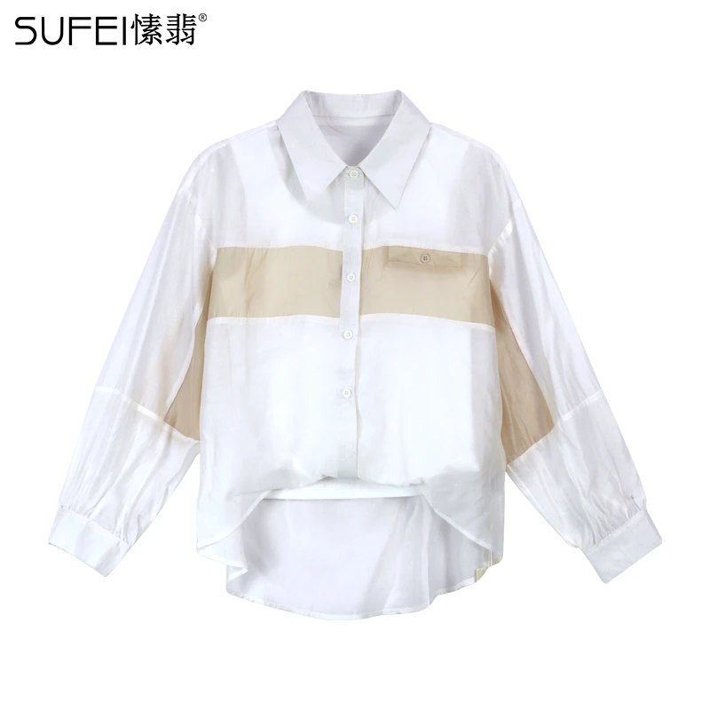 SUFEI/愫翡S41CS0085A  春季新款百搭假两件衬衫  0085