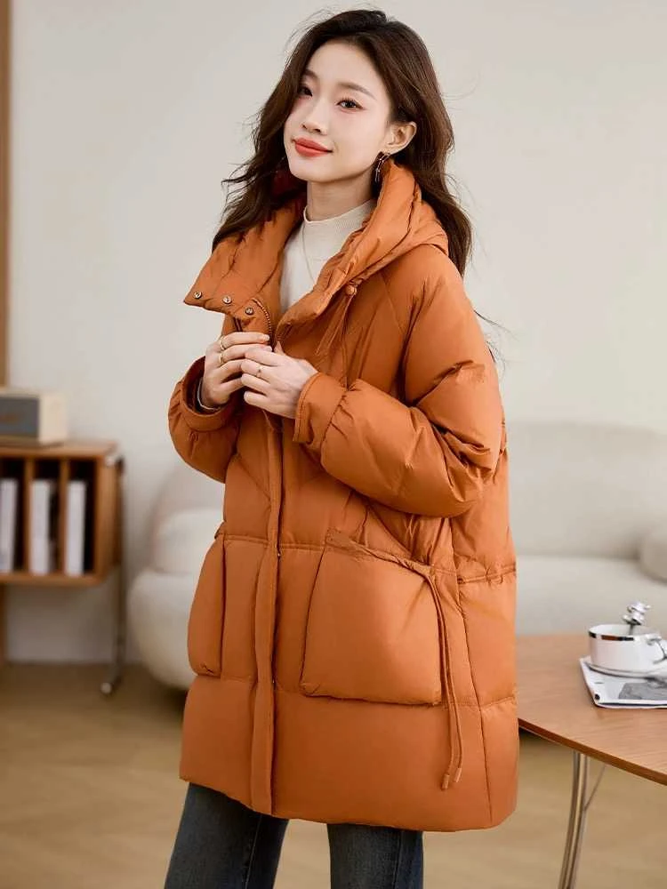 冬季中长款连帽休闲外套