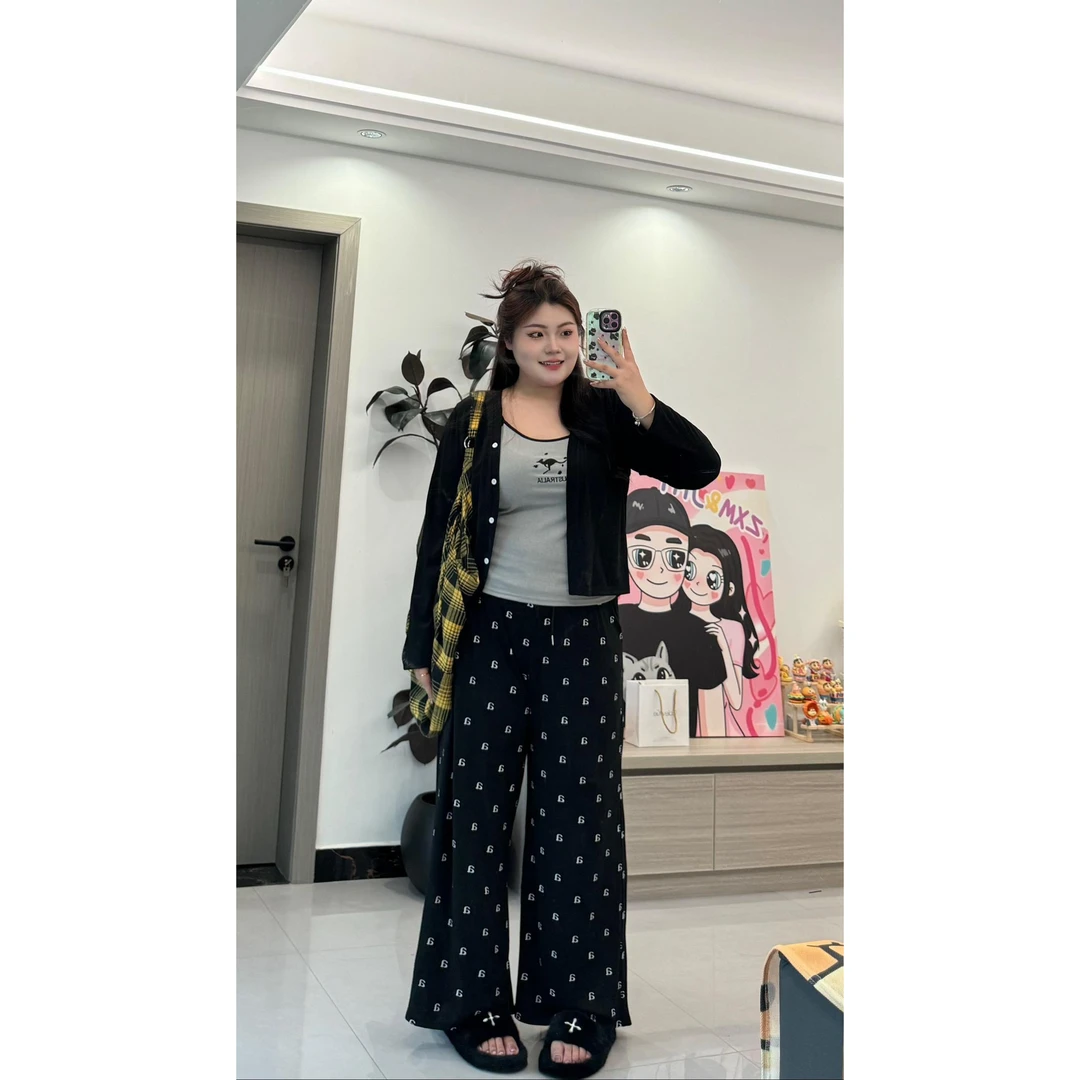 【陈鱼白专属】大码吊带显瘦套装女背心开衫套装9702#